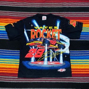 Vintage Ernie Irvan Yates Rocket NASCAR Single Stitch Graphic T Shirt Mens XL